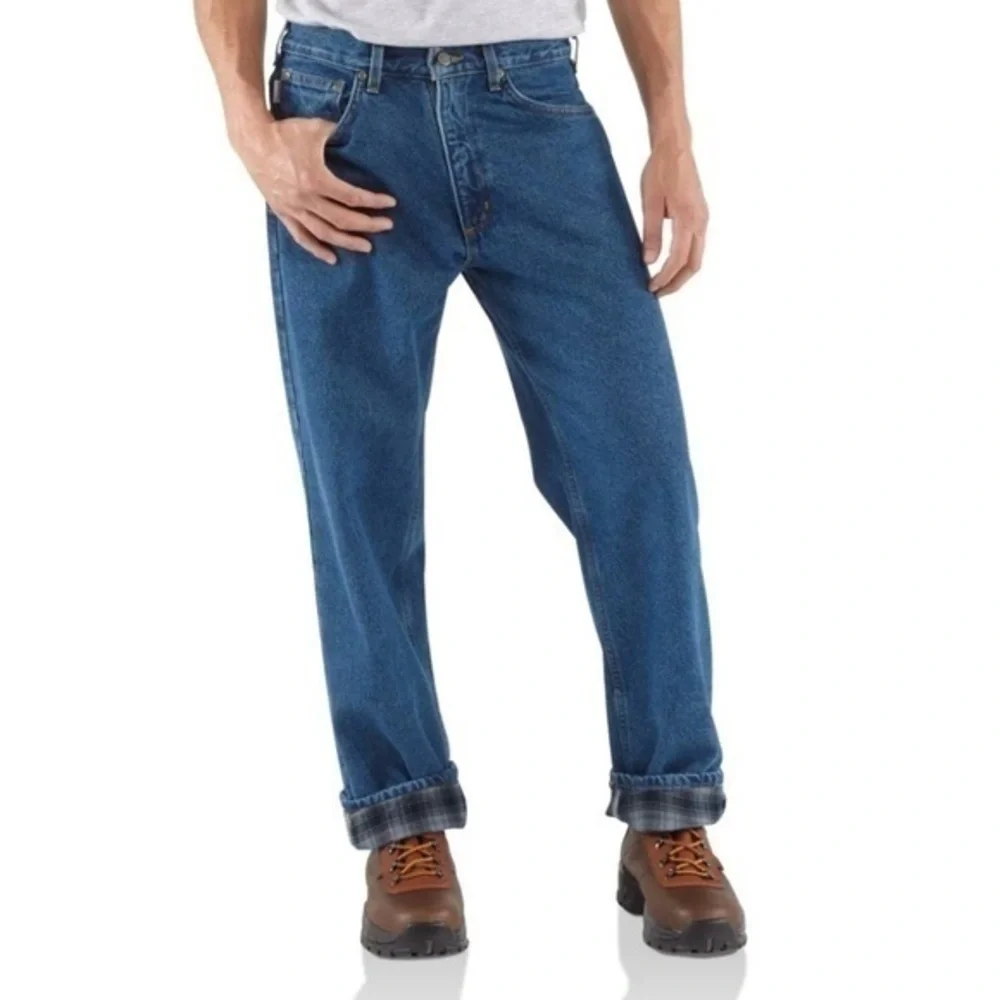 Carhartt Men's Relaxed Straight Leg Flannel Lined Jeans‎
